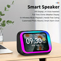 Smart Alarm Clock with Wireless Speaker, AI Voice Assistant, HD Display, RGB Light, Call Function, Stereo Sound, Period Tracker, 2000mAh Battery, Portable Bedside Digital Clock