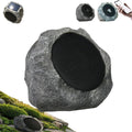 Solar Powered Rock Speakers, Outdoor Waterproof Bluetooth Stereo | High-Efficiency Solar & USB Charging, Realistic Resin Stone Design for Patio Garden Yard, 1 Piece, Dark Gray
