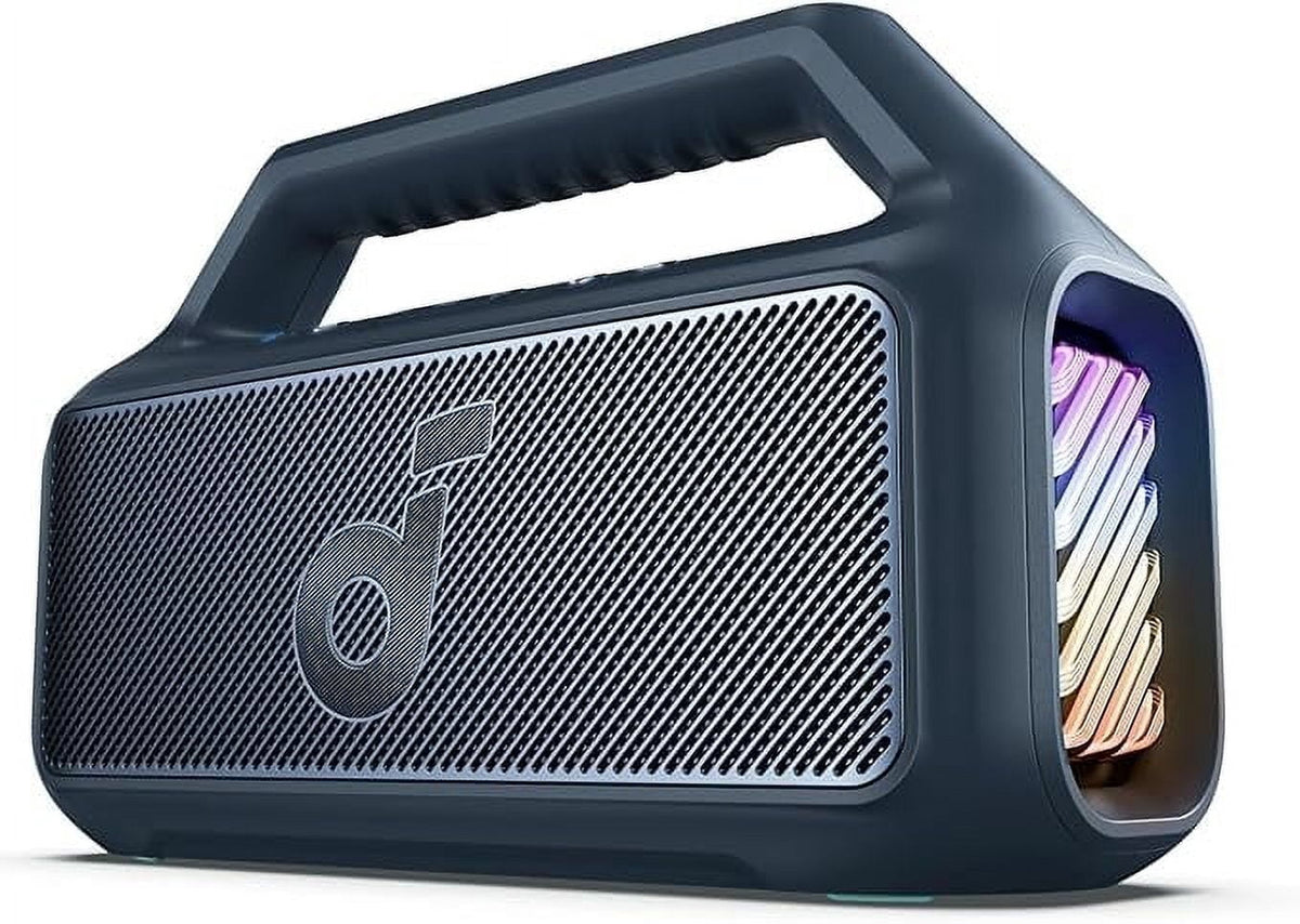 Soundcore Boom 2 By Anker, Outdoor Speaker, 80W, Subwoofer, 24H Playtime, IPX7 Waterproof, Floatable, RGB Lights, Blue