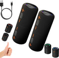 Splittable Bluetooth Speaker, 2 in 1 Portable Pairable Waterproof Wireless Speaker, Waterproof Split Wireless Speakers Bluetooth V5.3 with 20W Loud Stereo Sound, 24H Playtime (2PC)