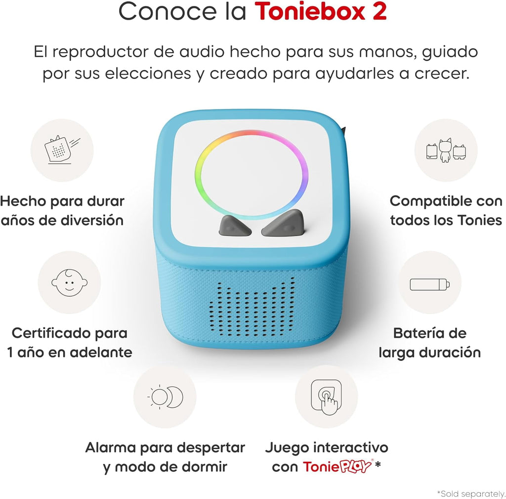 Toniebox 2 Audio Player, Bluetooth Portable Speaker, Blue