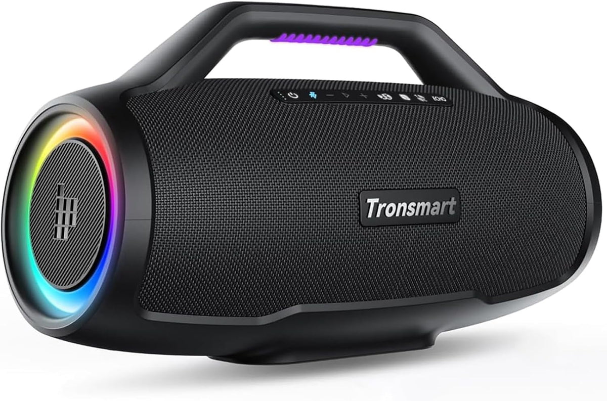Tronsmart Bang Max 130W Bluetooth Party Speaker, IPX6 Waterproof, 24-Hour Battery, Custom EQ & Light Show, Bass boost, Sync 100+ Units Outdoor Portable Wireless Speaker for DJ & Poolside