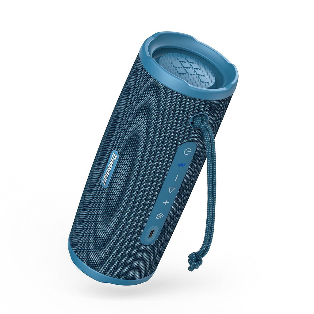 Tronsmart Mirtune C3 Plus Portable Bluetooth Speaker, IPX7 Waterproof, Auracast Multi-Speaker Sync, App Custom EQ, Detachable Lanyard for Camping Beach Pool，Blue