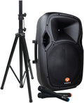 VOYZ 1000W Portable Bluetooth Speaker | 15" Two-Way | USB/SD/MP3 | Tripod Stand | 2 Mics | Perfect for Karaoke