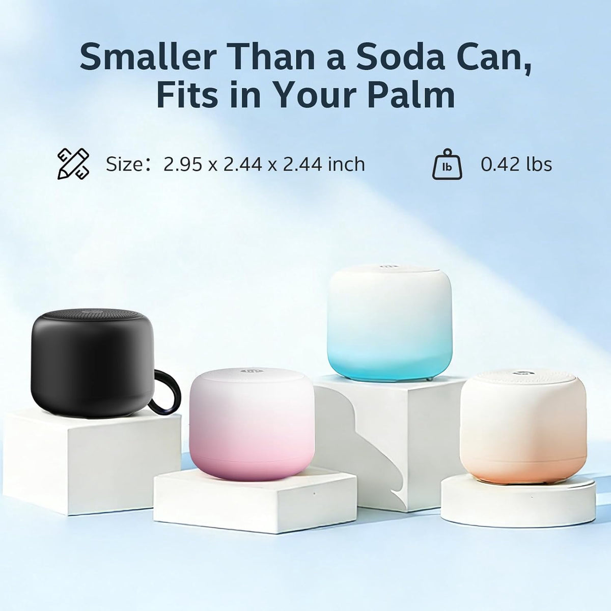 HP Portable Bluetooth Speaker with HiFi Deep Bass, IPX7 Waterproof Mini Wireless Speaker, 15H Battery, TWS Pairing for Outdoor and Home, Milk Tea