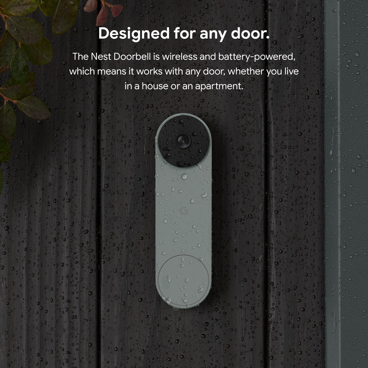 Google Nest Doorbell (Battery) - Video Doorbell Camera - Wireless Doorbell Security Camera - Snow