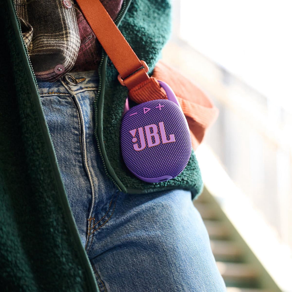 JBL Clip 5 Ultra Portable Bluetooth Speaker with gSport Carbon Fiber Case (Purple)