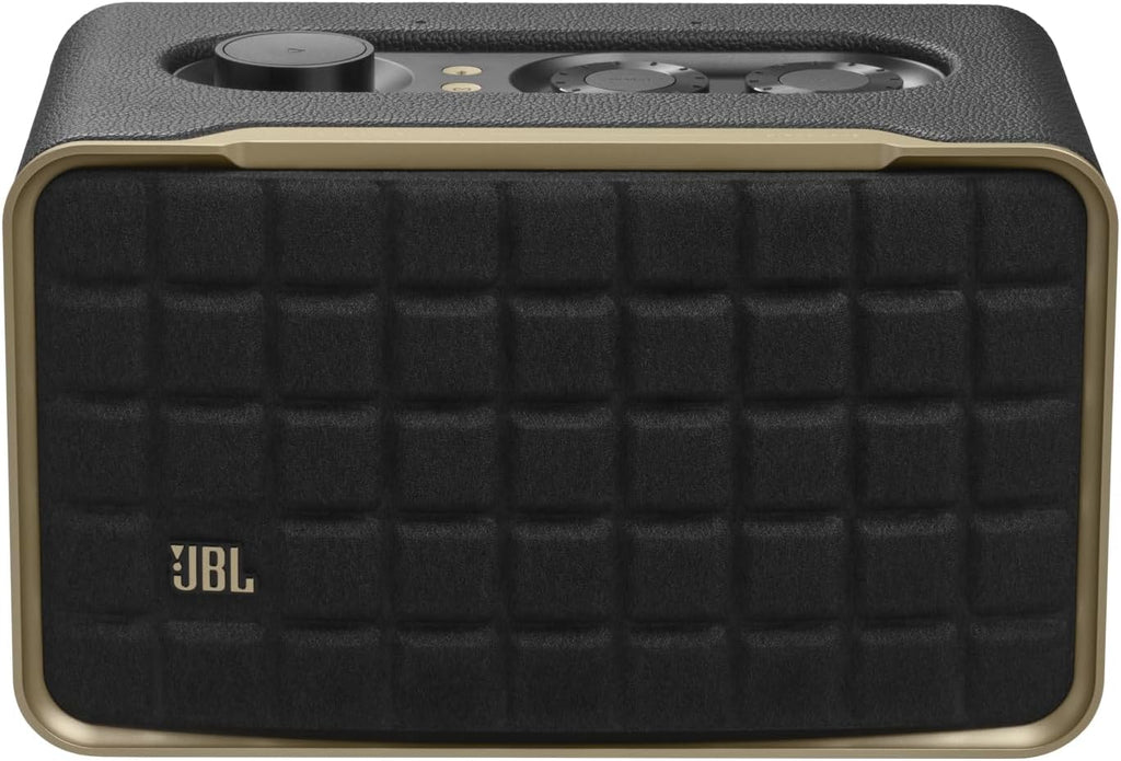 Open Box JBL Authentics 200 - Smart home speaker with Wi-Fi, Bluetooth and Voice Assistants with retro design - Black