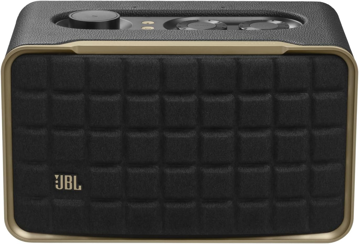 Open Box JBL Authentics 200 - Smart home speaker with Wi-Fi, Bluetooth and Voice Assistants with retro design - Black