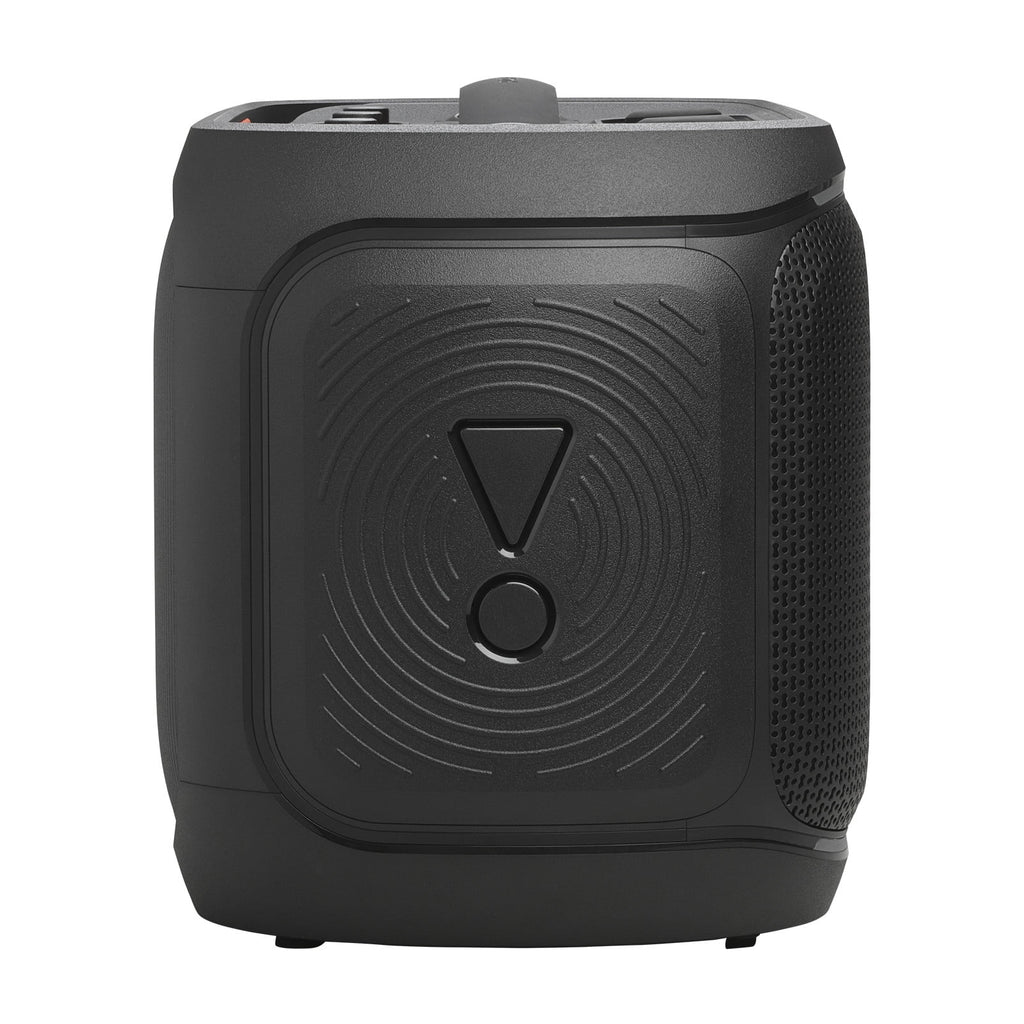 JBL PartyBox On-The-Go 2 - Portable party speaker with one wireless digital mic, handle and a shoulder strap, Dynamic lightshow, Up to 15 hours playtime, Splash proof & Auracast™ (Black)