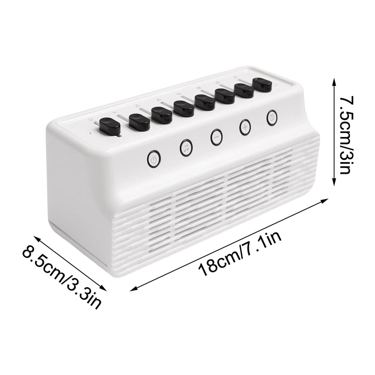 White Noise Machine for Baby & Adult Sleep - 8 Nature Sounds Mixer with Bluetooth 5.0 Speaker, 1800mAh Portable Sound Box with Timer (White)