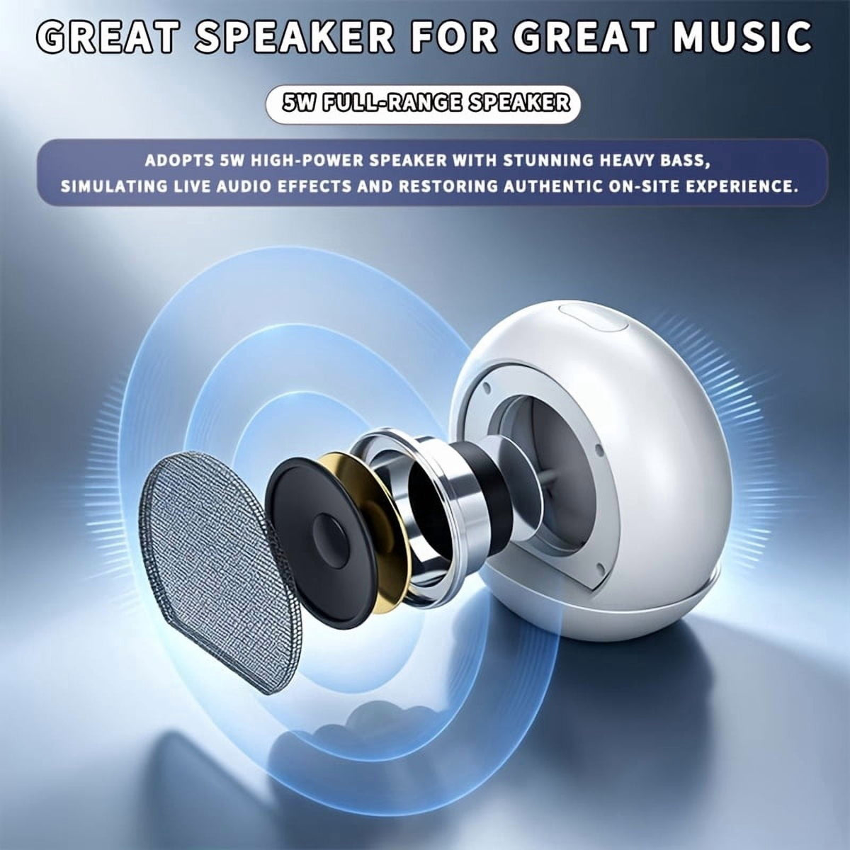 Multifunctional Smart Speaker, HD Display, Clear Sound, Long Battery Life, Compact Portable Durable, for Home Office Desktop, Christmas Gift