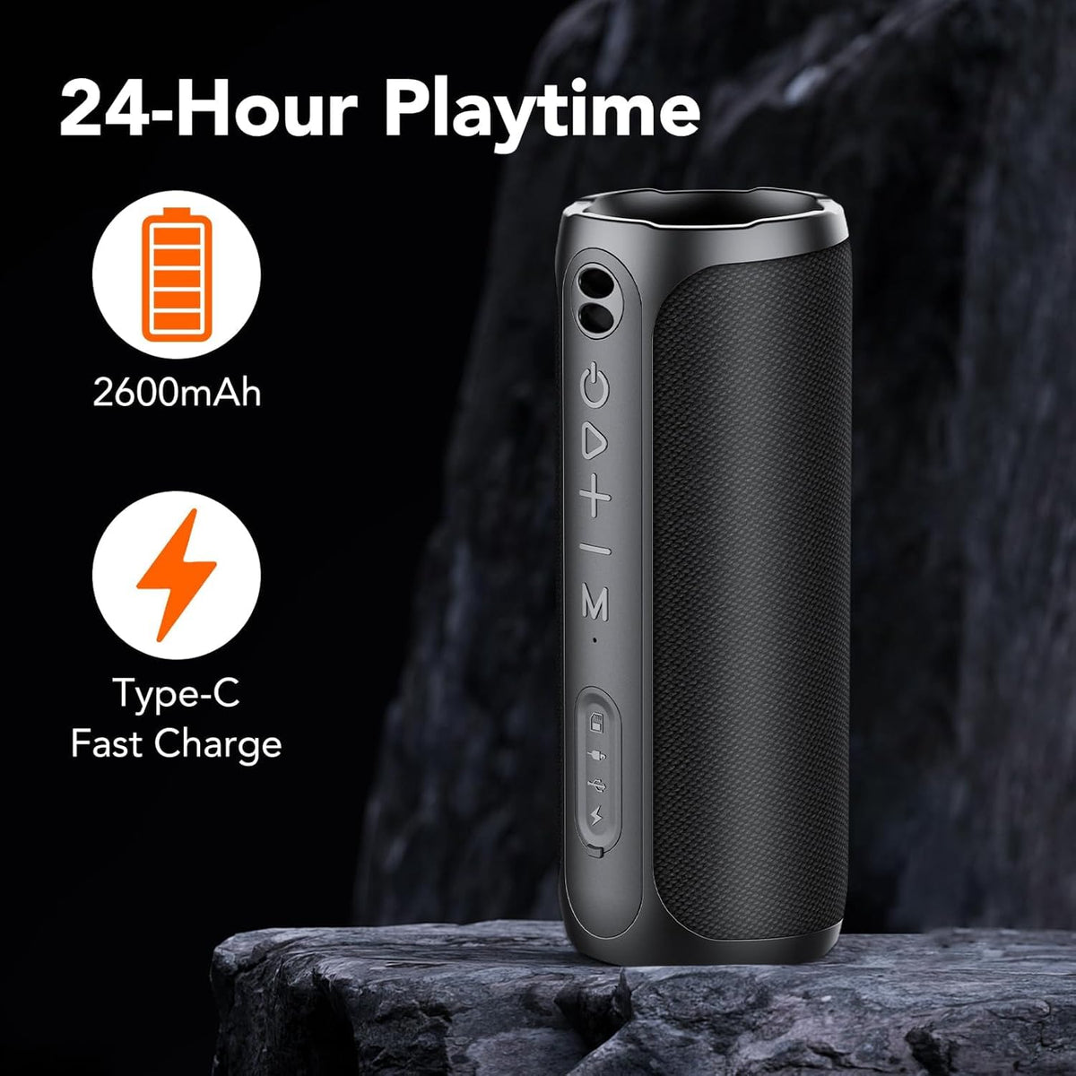 ORSNOG Wireless Portable Bluetooth Speaker with Microphone, Colored LED and HD Stereo Sound