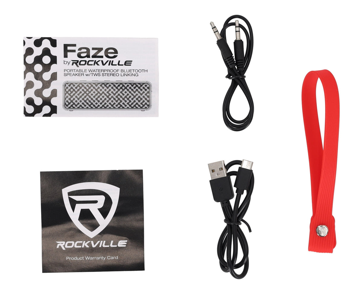 (2) Rockville Faze Red 50w Portable Bluetooth Speakers w/TWS Wireless Linking