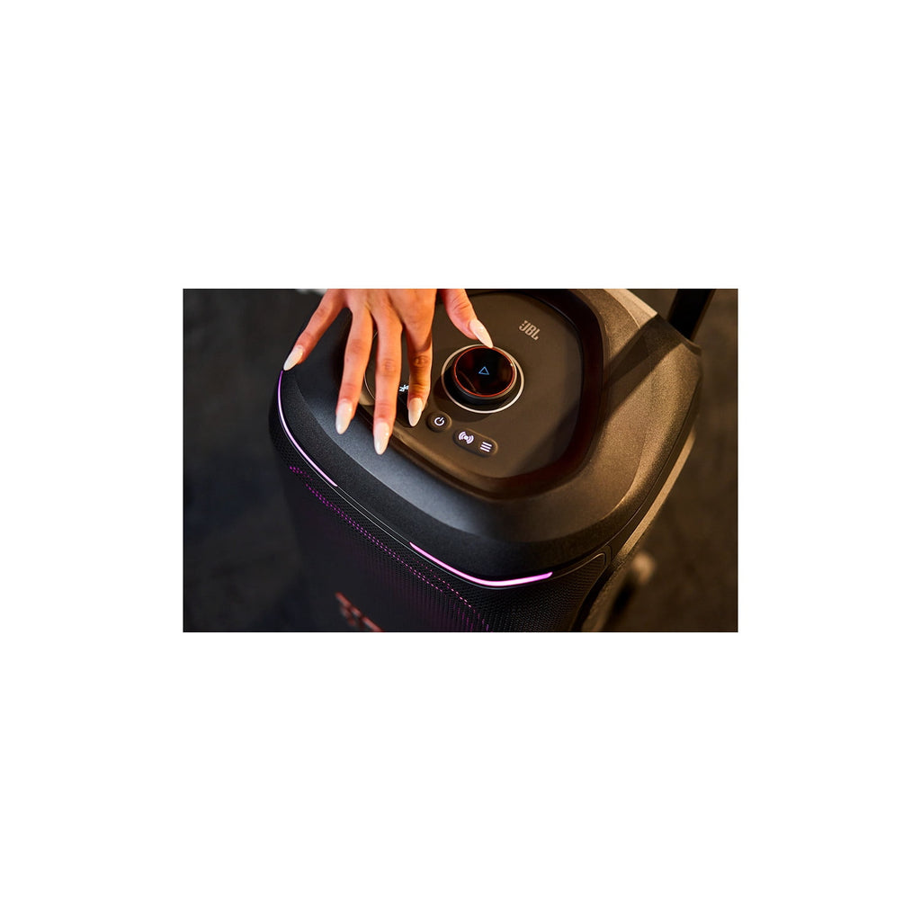 JBL PartyBox 330 - Portable party speaker with JBL legendary sound, futuristic lighting, a telescopic handle and wide wheels. - Black