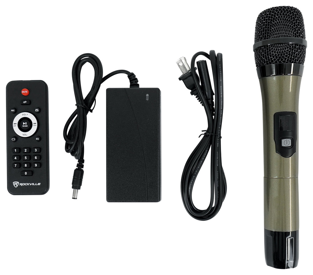 Rockville Go Party ZR10 Dual 10" Portable Bluetooth Speaker w/LED+UHF Microphone