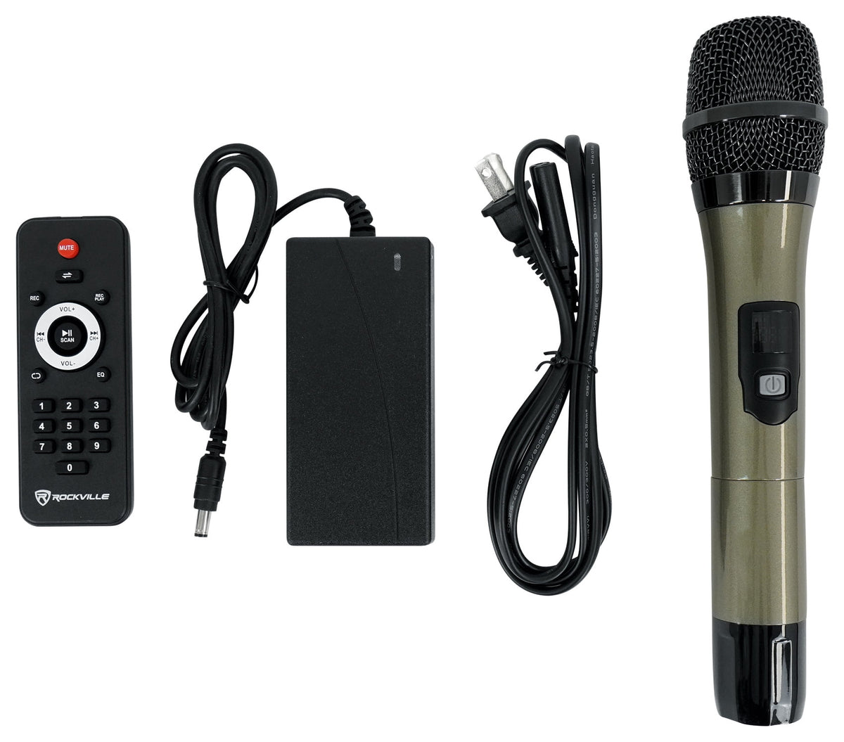 Rockville Go Party ZR10 Dual 10" Portable Bluetooth Speaker w/LED+UHF Microphone