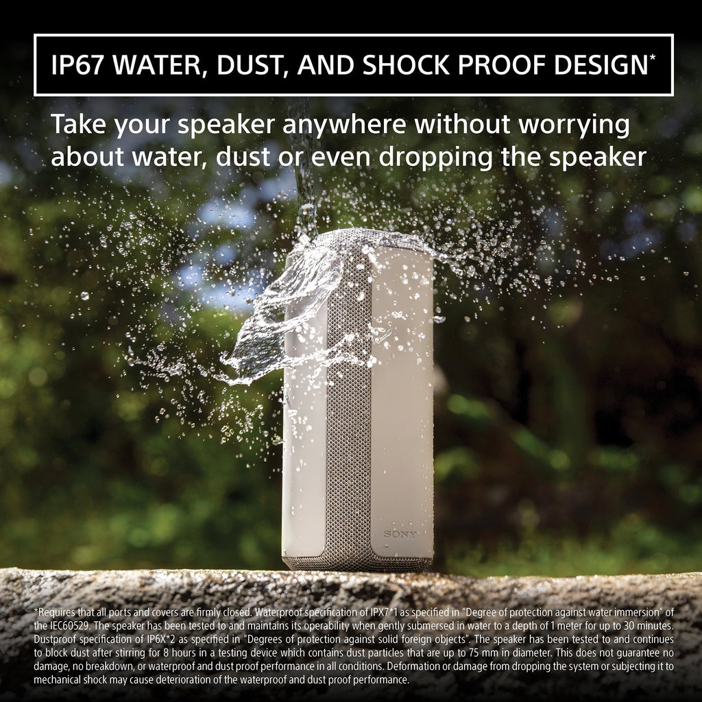 Sony SRS-XE300 Wireless Portable BLUETOOTH Speaker, IP67 Water-resistant, Dustproof and Shockproof, Black