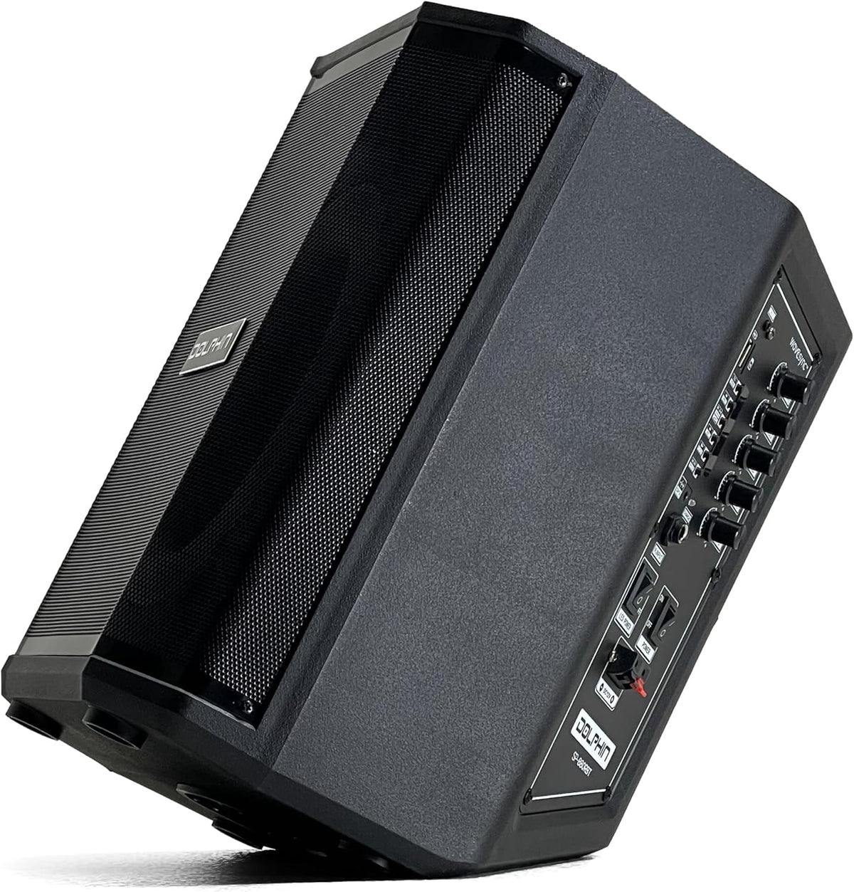 Dolphin SP-885RBT Rechargeable Portable Bluetooth Party Speakers, Tiltable, 3D LED Ring Light, TWS, Wireless Microphone, and Multiple Playback Options