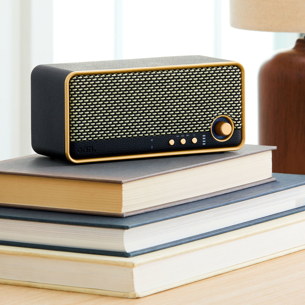 onn Large Wi-Fi Speaker with 360-Degree Directional Sound, Black