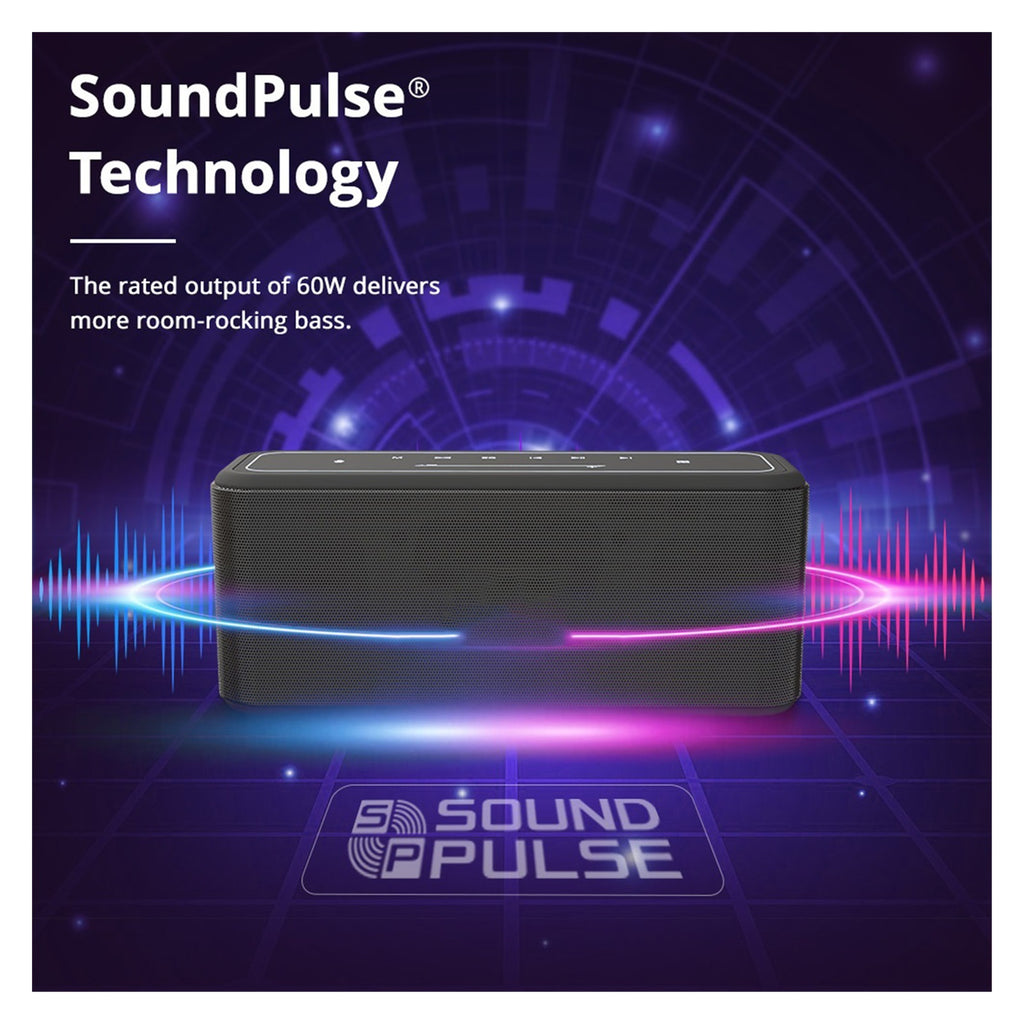 60W Bluetooth Speaker Portable Speaker With Enhanced Bass, NFC, IPX5 Waterproof,Voice Assistant ,Bike Audio