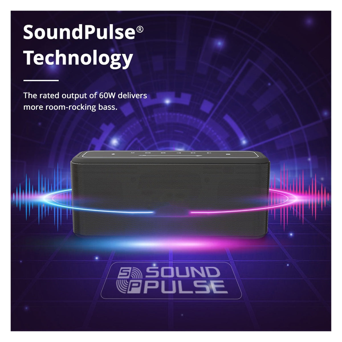 60W Bluetooth Speaker Portable Speaker With Enhanced Bass, NFC, IPX5 Waterproof,Voice Assistant ,Bike Audio