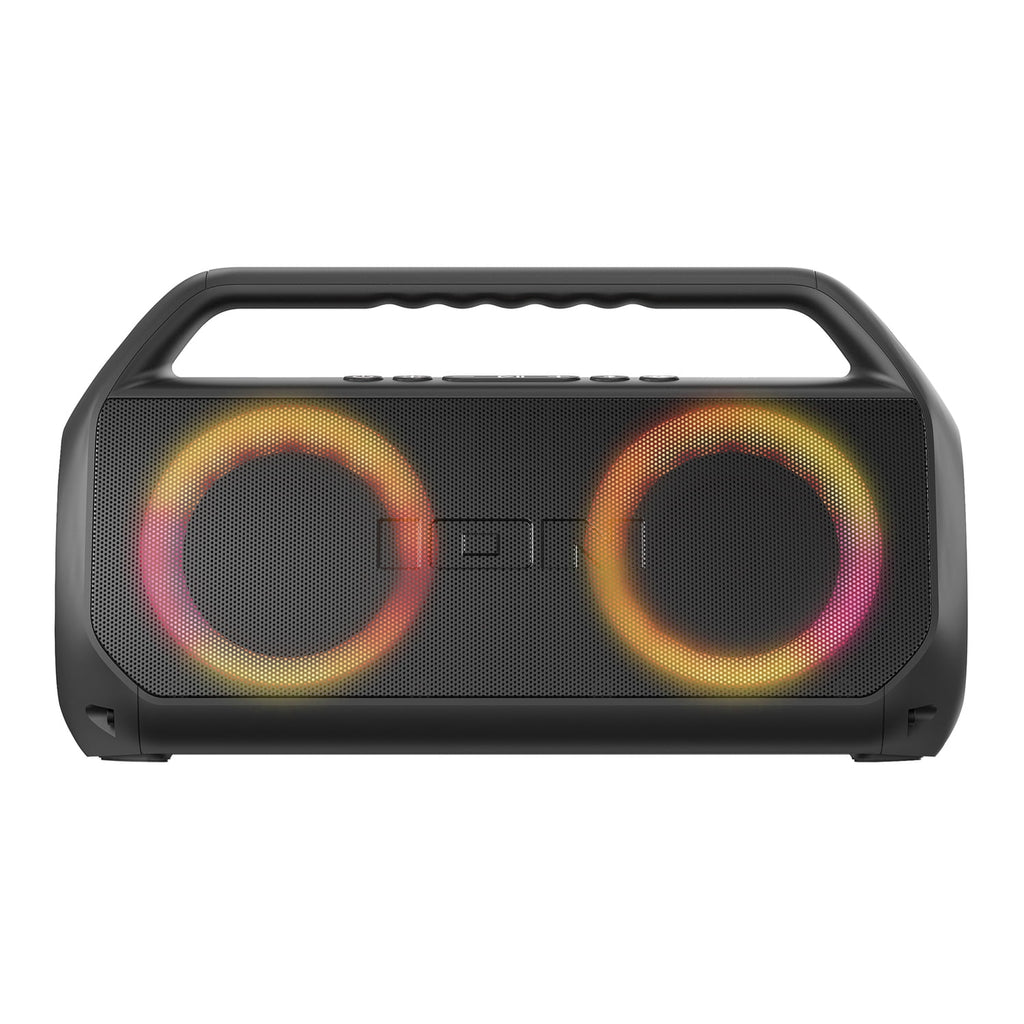 ION Uber Boom Ultra Portable Bluetooth Boom Box with Speakerphone, Lights, and Stereo-Link