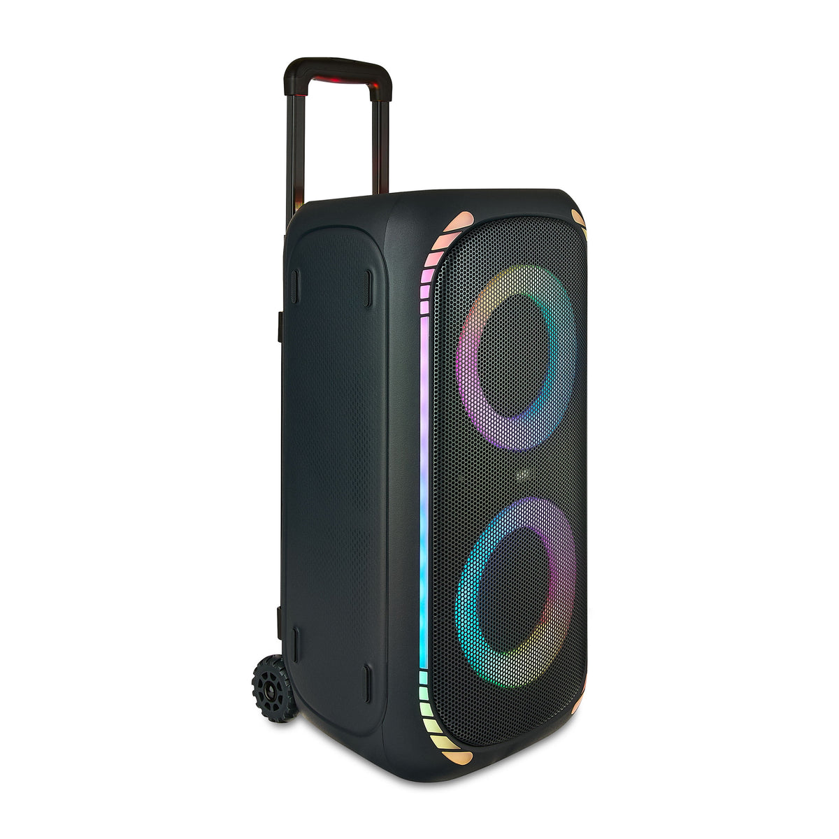 Onn Large Party Speaker Gen 2 with LED Lighting, IPX4 Water-Resistant, 4 Speakers, Black