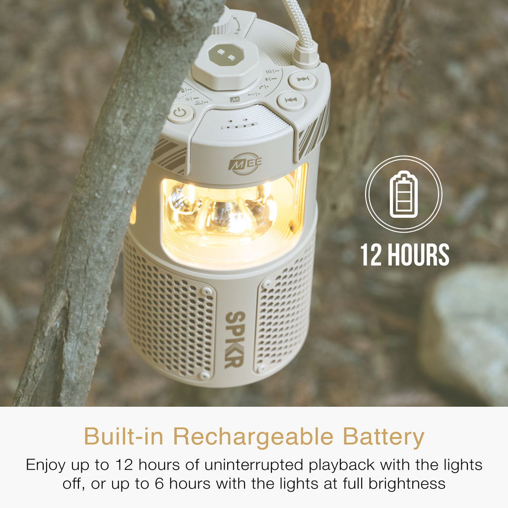 MEE audio lightSPKR Bluetooth Wireless Speaker + Camping Lantern IPX6 Water Resistant (Forest Green)