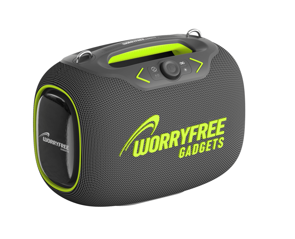 WorryFree Gadgets Portable Bluetooth Speaker with Two Microphones, Deep Bass, Large Party Wireless Speakers, 120W, Gray