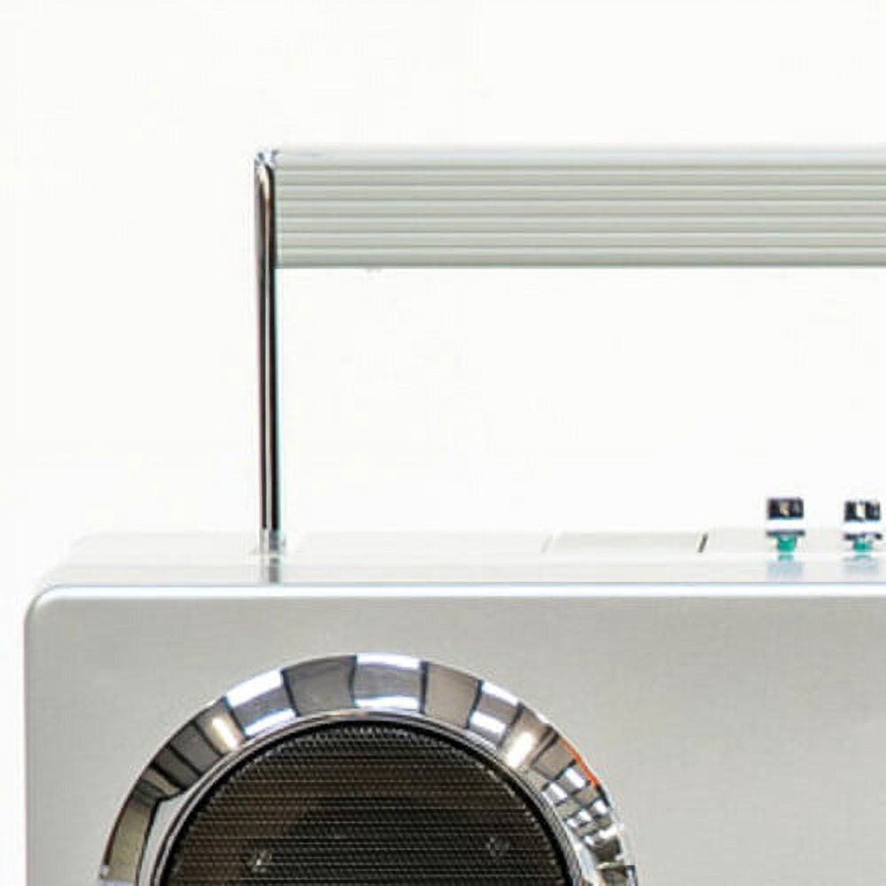GPO Retro Manhattan Stereo Bluetooth Portable Speaker, Silver