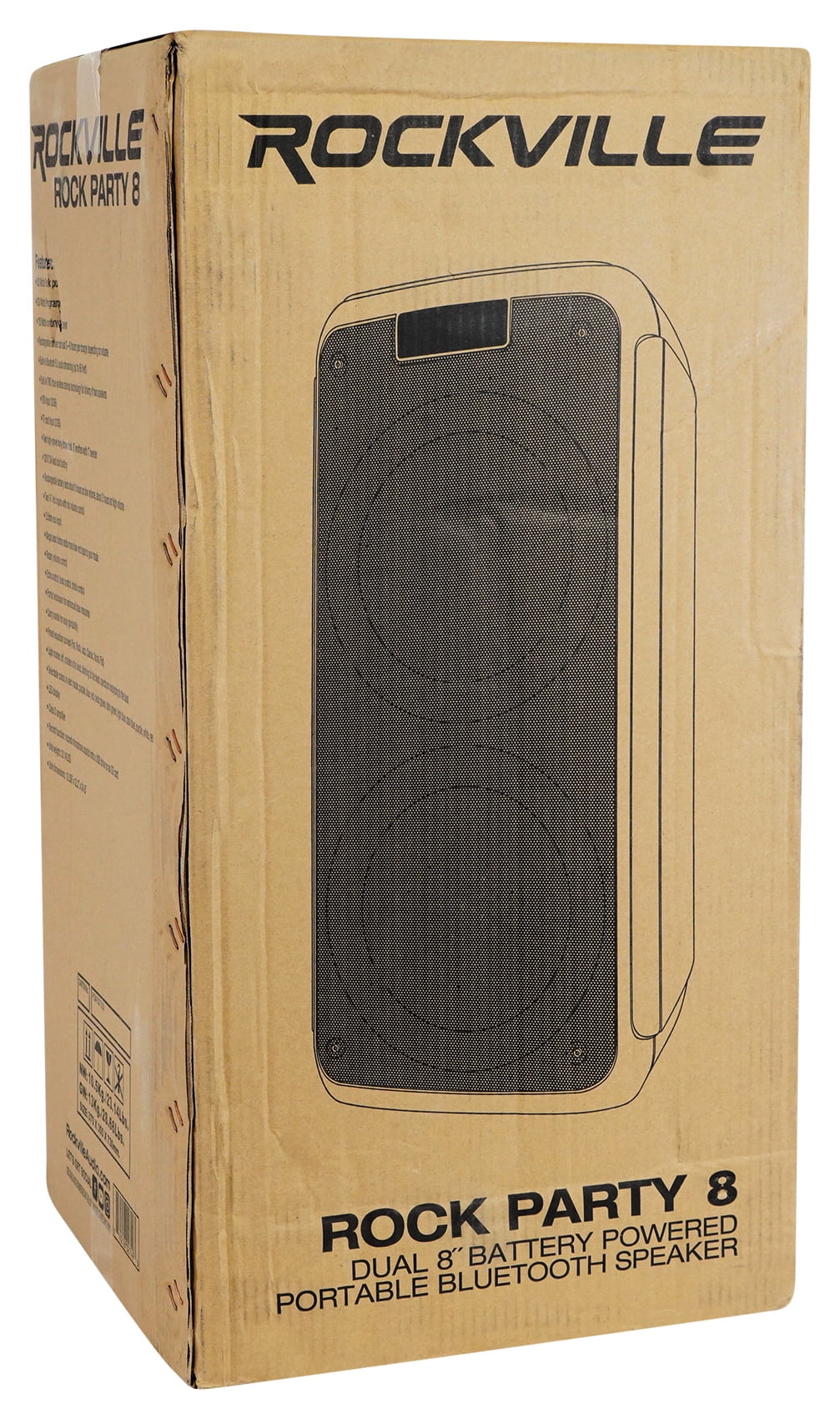 Rockville ROCK PARTY 8 Dual 8" Battery Powered Home / Portable Bluetooth Speaker