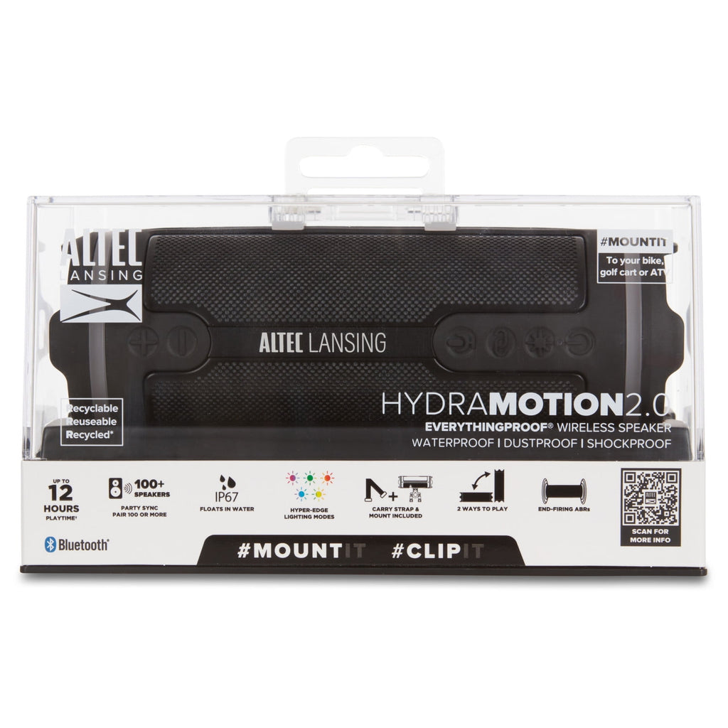 Altec Lansing HydraMOTION 2.0 Wireless Bluetooth Speaker, 16H Battery, RGB Lights, USB-C Quick Charge, IP67 Rated Waterproof Bluetooth Speaker, Mountable, Voice Assistant