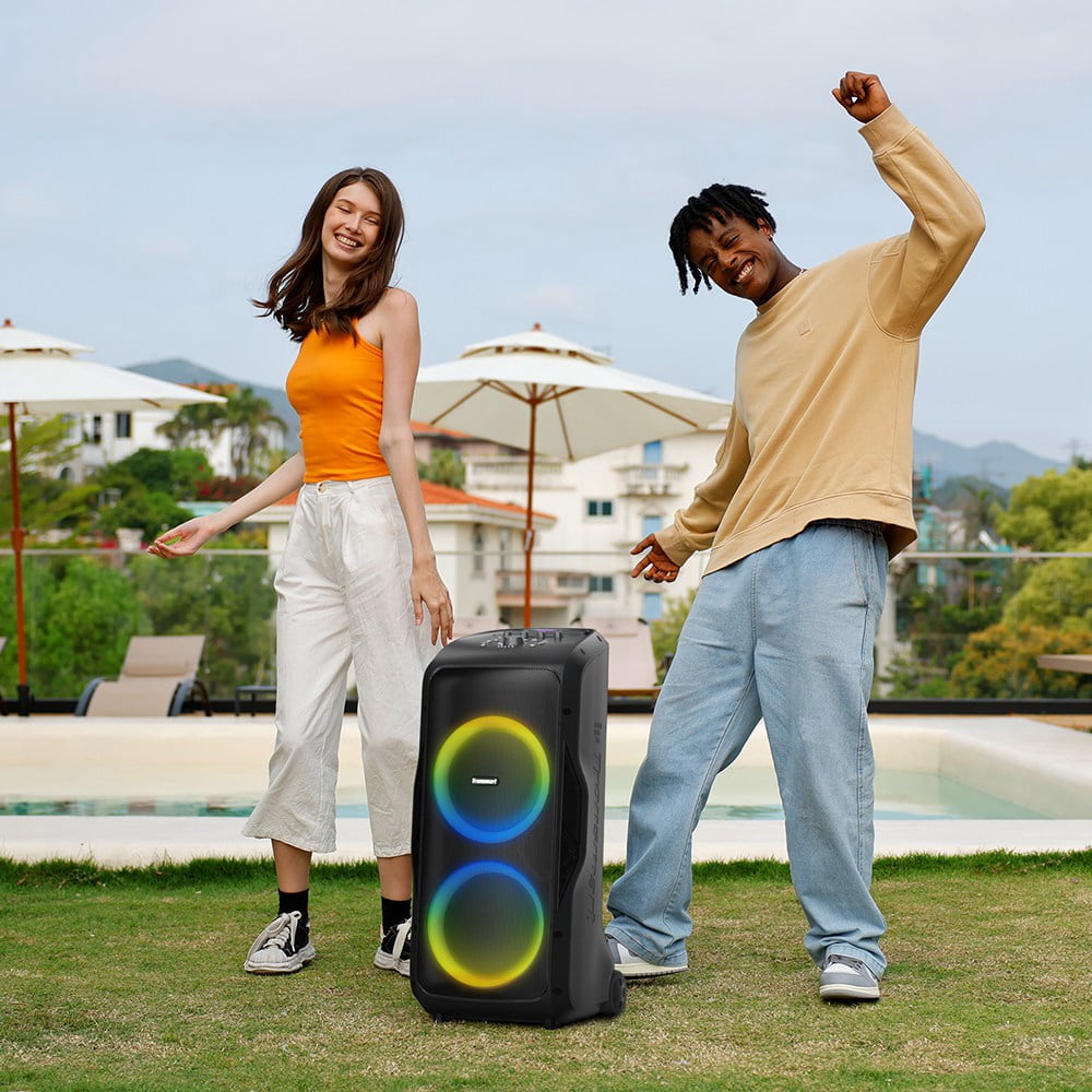 Tronsmar Portable Party Speaker, 270° Soundstage, 240W, 20H Battery, Karaoke Mic & Guitar Input, for Home, Party Tronsmart Halo 300 Black