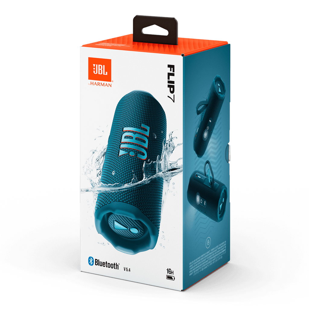 JBL Flip 7 Portable Waterproof Drop-Proof Speaker with AI Sound Boost, 2 Speakers, Black
