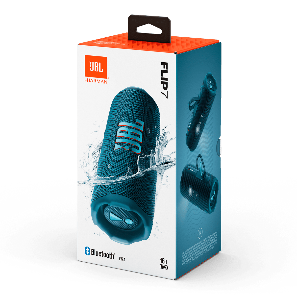 JBL Flip 7 Portable Waterproof Drop-Proof Speaker with AI Sound Boost, 2 Speakers, Black