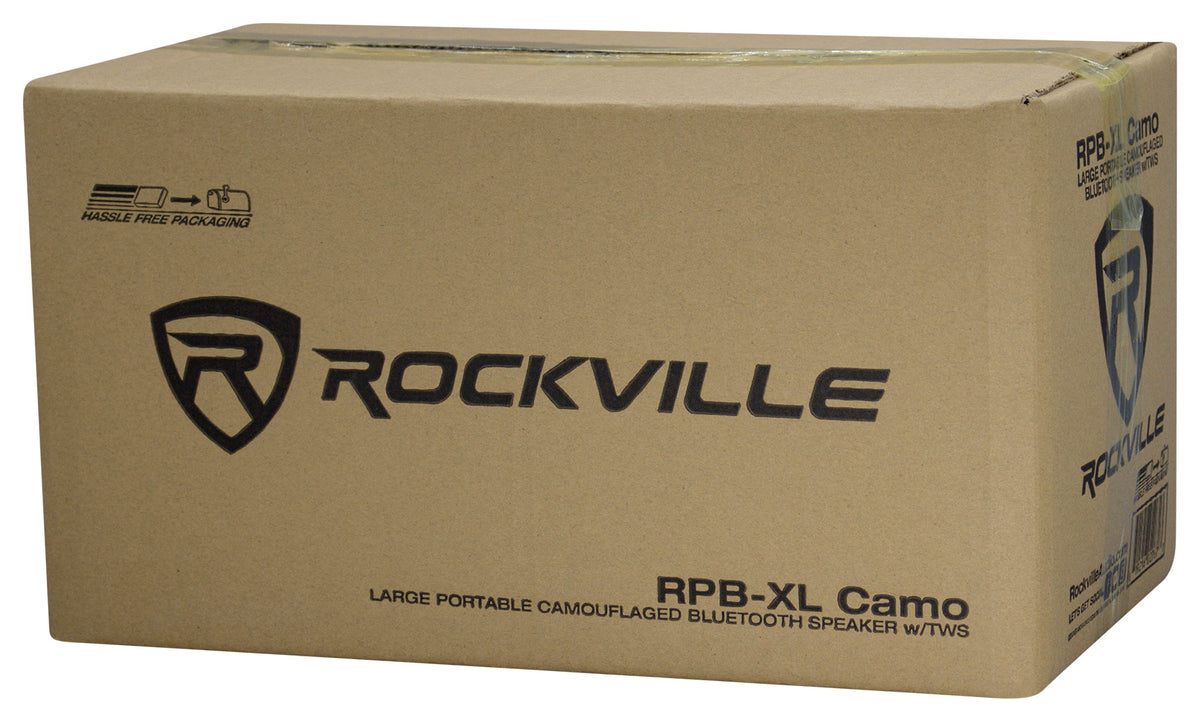 (2) Rockville RPB-XL Portable Bluetooth Wireless Linking Camo Speakers+Powerbank