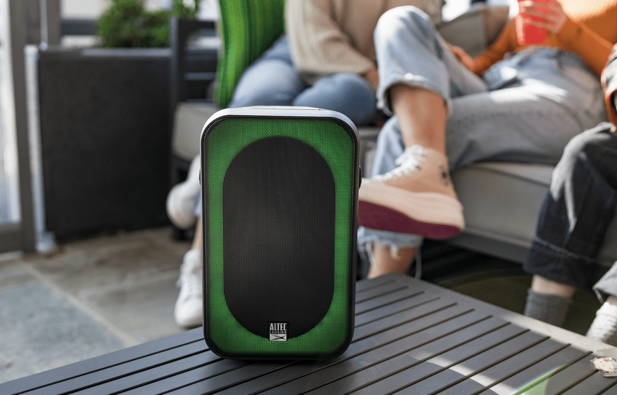 Altec Lansing Shockwave Portable Bluetooth Wireless Party Speaker with LED Lights, Black, IMT7000-BLK