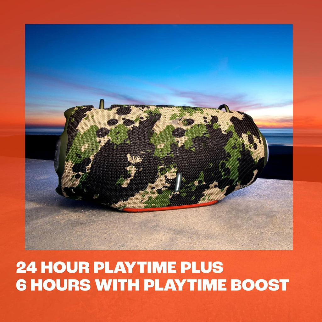 GJX Xtreme 4 - Portable Bluetooth Speaker, Powerful Sound and Deep Bass, Ip67 Waterproof, 24 Hours of Playtime, Powerbank, Partyboost for Multi-Speaker Pairing (Black)