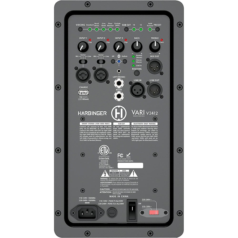 Harbinger VARI V3412 12" Powered Speaker With Road Runner Bag