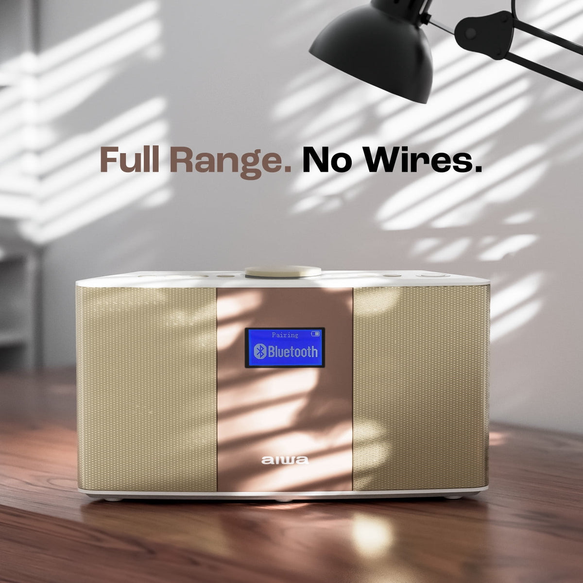 Aiwa Exos-5 Wireless Bluetooth Hi-Fi Home Speaker with FM Radio, Alarm Clock and Remote Control for Home Audio