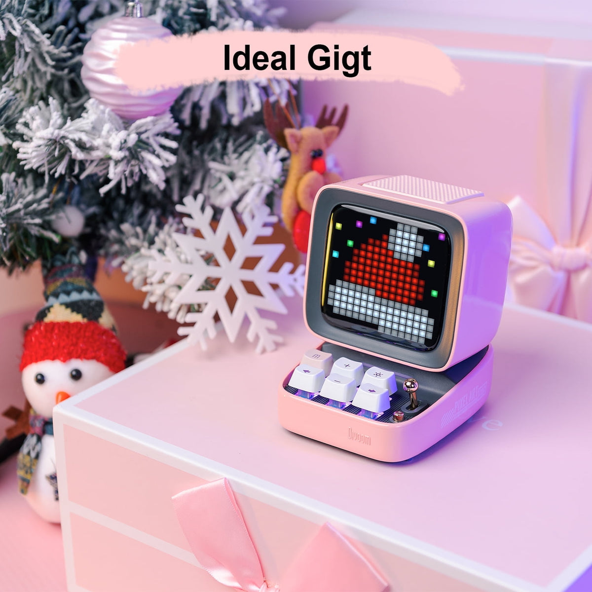 Divoom Ditoo Pro Pixel Art Gaming Bluetooth Speaker with 16x16 LED Display & App Control, 15W, Pink