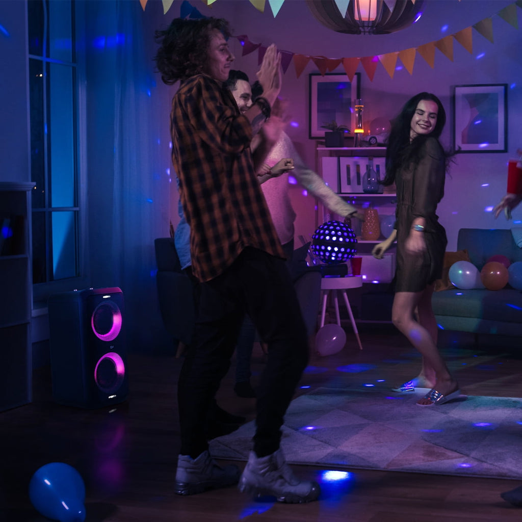 Klipsch GIG XXL Bluetooth Wireless Party Speaker with Wired Microphone, RGB Lighting, Guitar Input, & IPX4 Splash Resistance