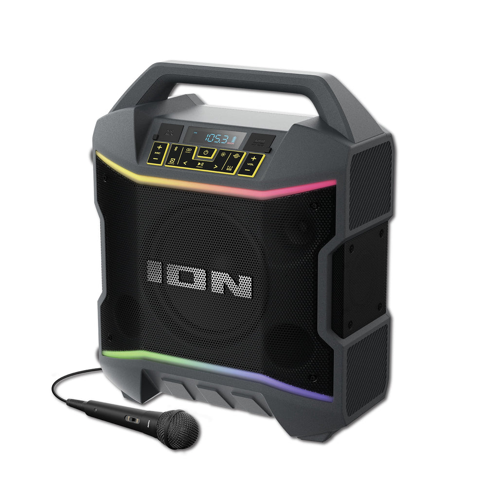 (Open Box) ION Audio IPA163 Party Boom Plus Portable Bluetooth Speaker with Lights, 2 Speakers, Black