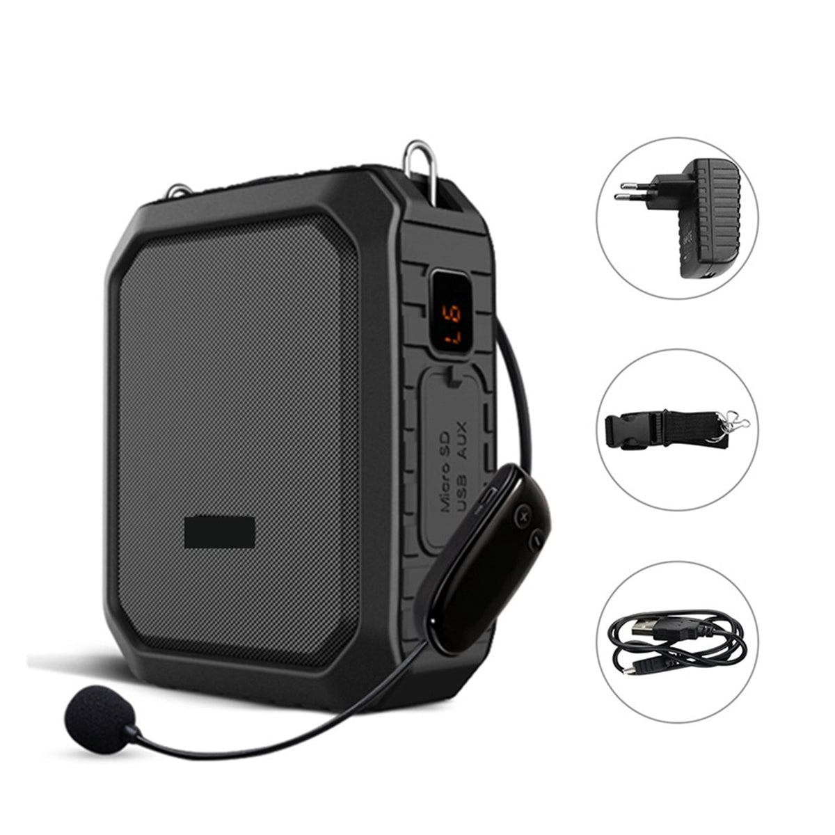 18W Portable Wireless Voice Amplifier For Teachers UHF Microphone Waterproof Speaker As 4400mAh Power Bank ,High Sound