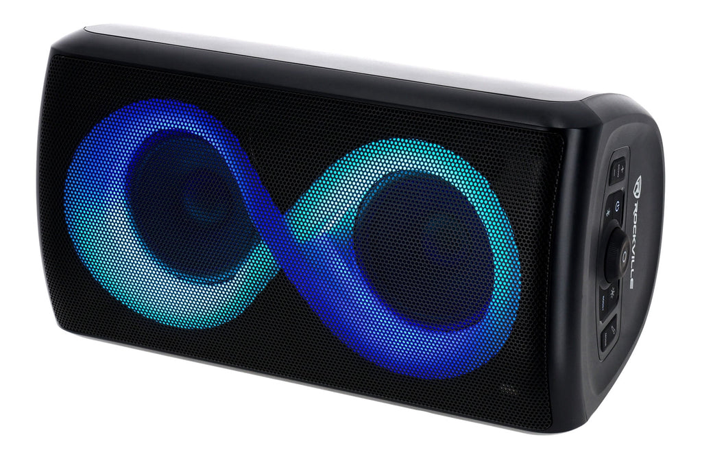 Rockville ELITE PARTY 5 1200W Bluetooth Speaker Pair, Wireless Stereo Link, LED Modes, Mic and Guitar Inputs, IPX4, 2-Piece