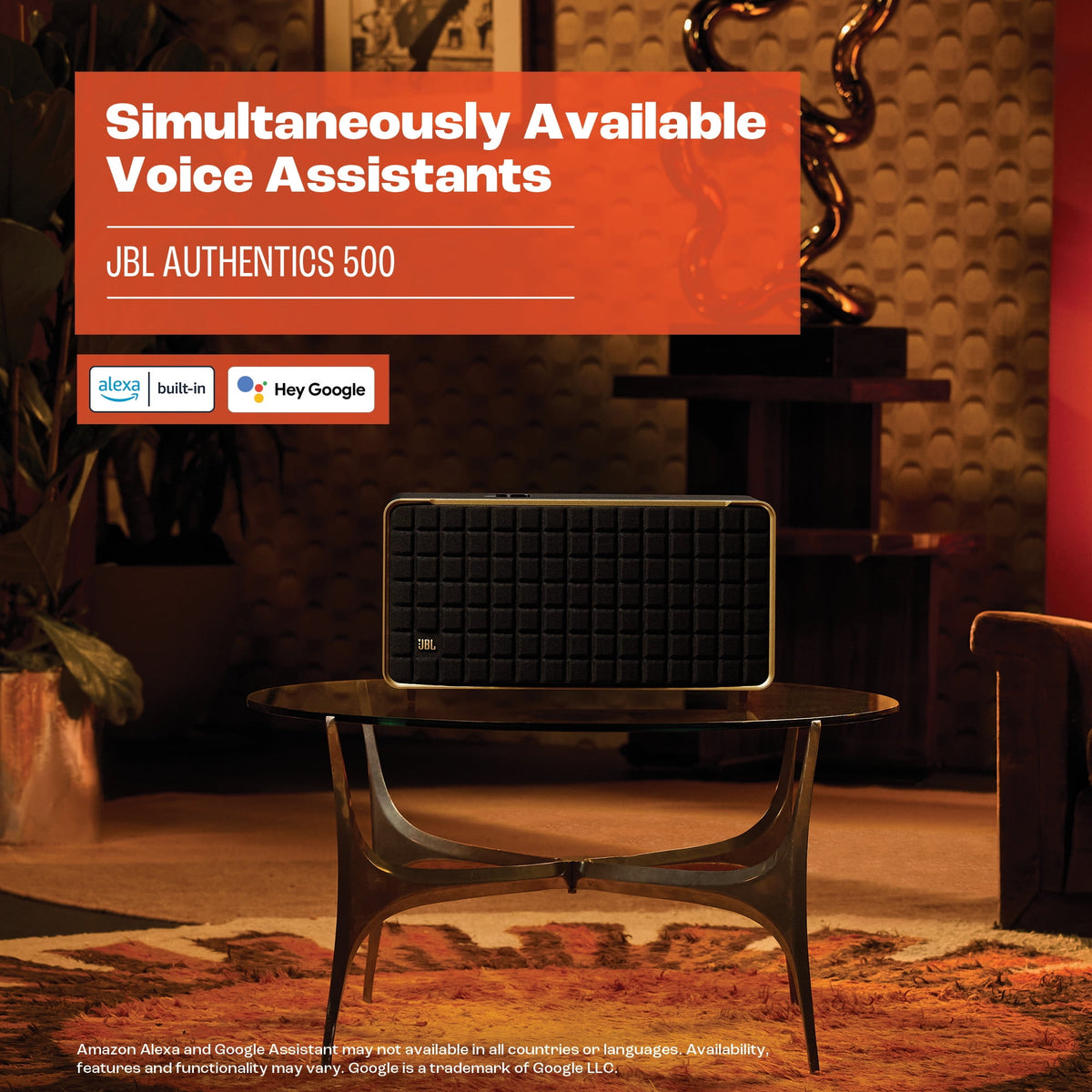 Restored JBL Authentics 500 - Hi-fidelity smart home speaker with Wi-Fi, Bluetooth and Voice Assistants with retro design - Black (Refurbished)