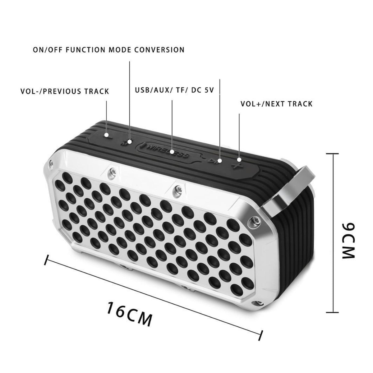 IPX6 Waterproof Portable Bluetooth Speaker Wireless Waterproof Speaker Mini Speaker Mp3 Player Support FM Radio Speaker TF Card ,Accurate Channel Search