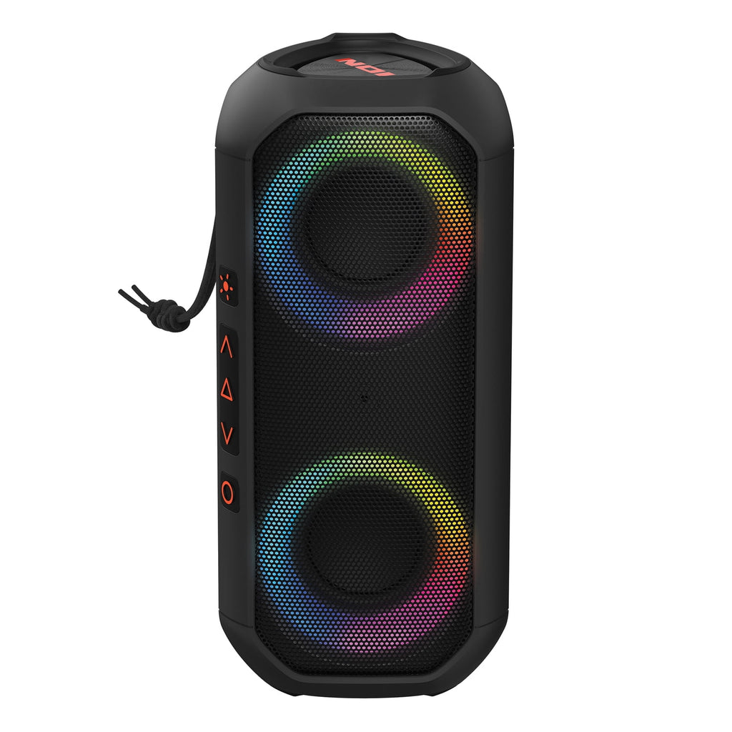 ION Uber Boom Built-in Handle LED Lighting Waterproof Wireless Bluetooth Portable Speaker, Black, UBERBOOMXUS