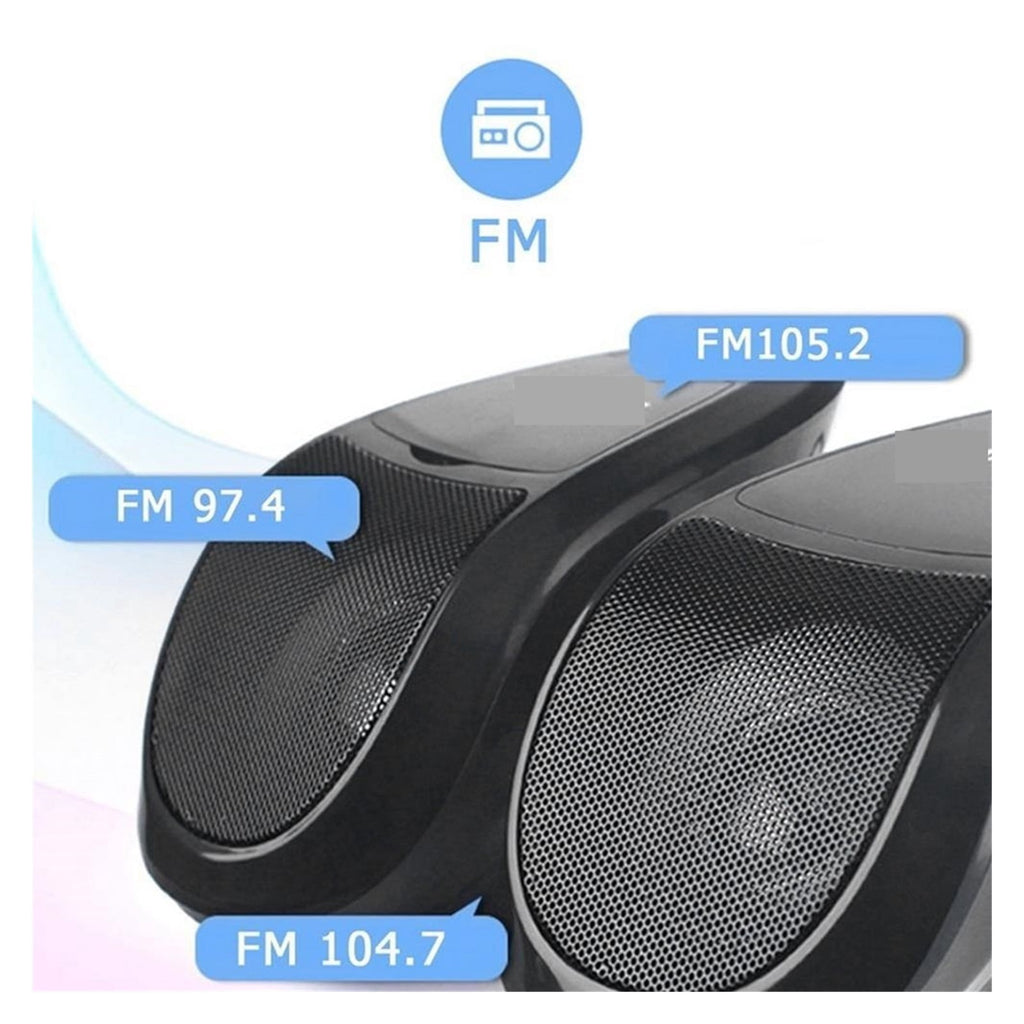Motorcycle Wireless Bluetooth Speakers Waterproof Stereo Aud-io Amp System MP3 Aud-io Player FM Radio With LED Light